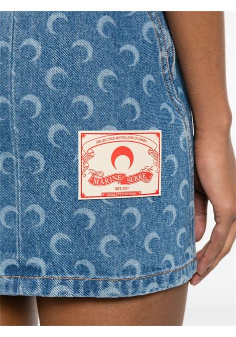 mini abito moon laser denim donna blu MARINE SERRE | WDR327A CDEN0002BL05